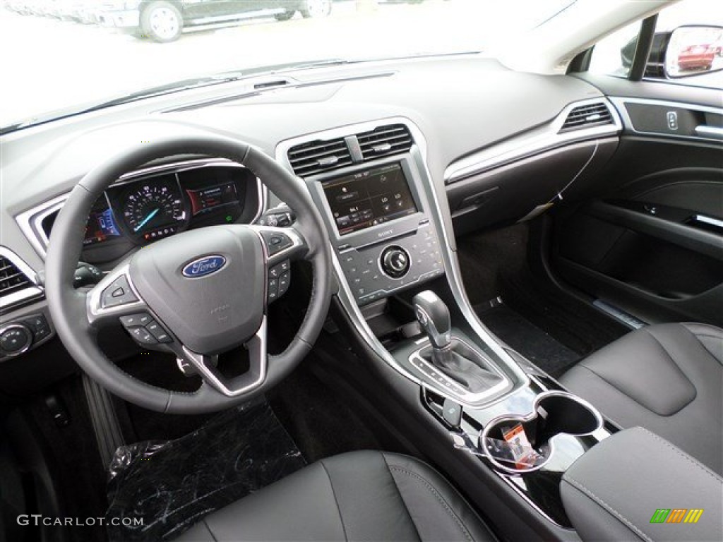 Charcoal Black Interior 2014 Ford Fusion Hybrid Titanium Photo #88022250