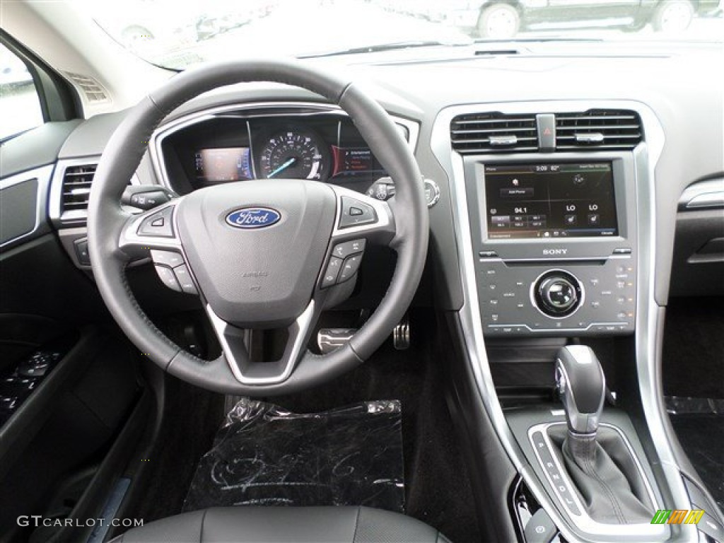 2014 Ford Fusion Hybrid Titanium Charcoal Black Dashboard Photo #88022280