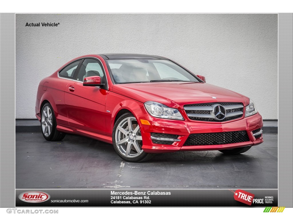 2012 C 350 Coupe - Mars Red / Ash photo #1