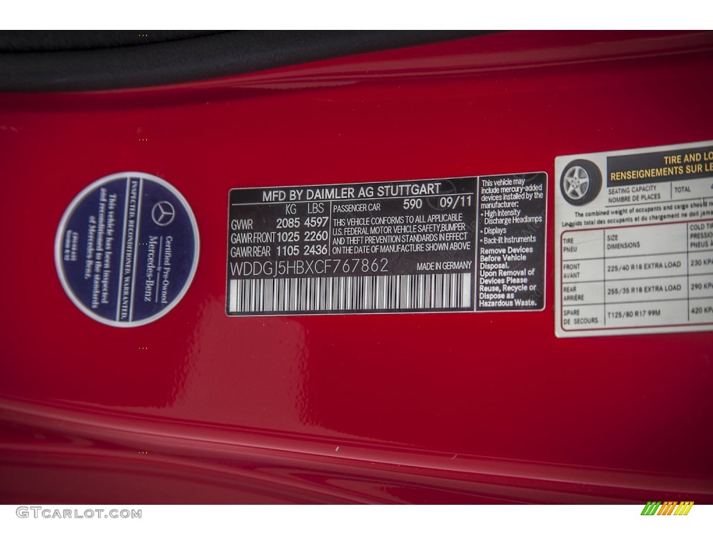 2012 C Color Code 590 for Mars Red Photo #88023693