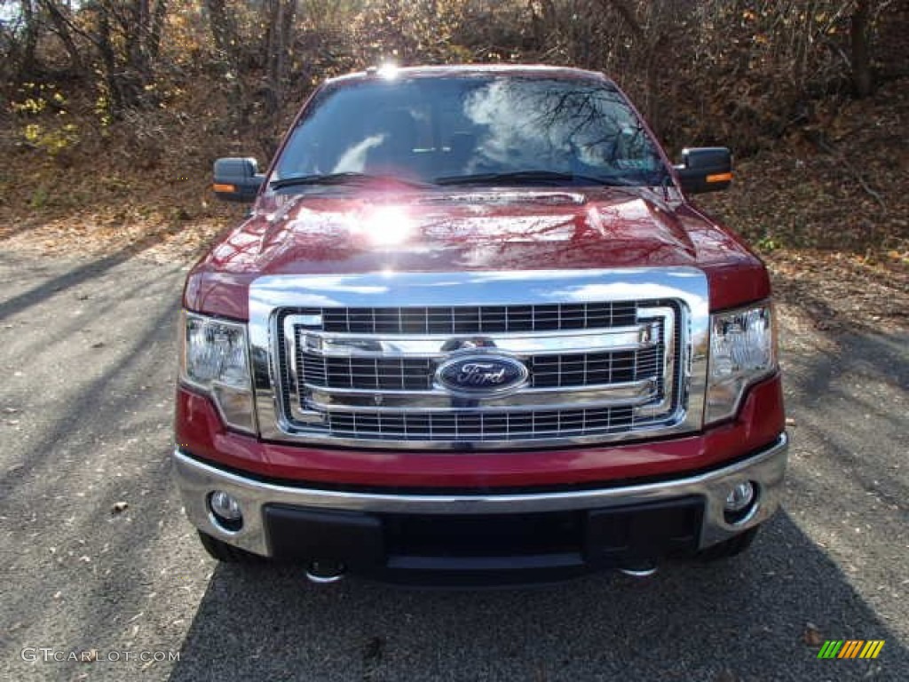 2013 F150 XLT SuperCrew 4x4 - Ruby Red Metallic / Steel Gray photo #3