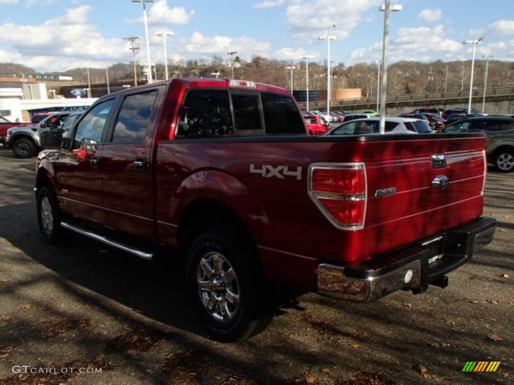 2013 F150 XLT SuperCrew 4x4 - Ruby Red Metallic / Steel Gray photo #6