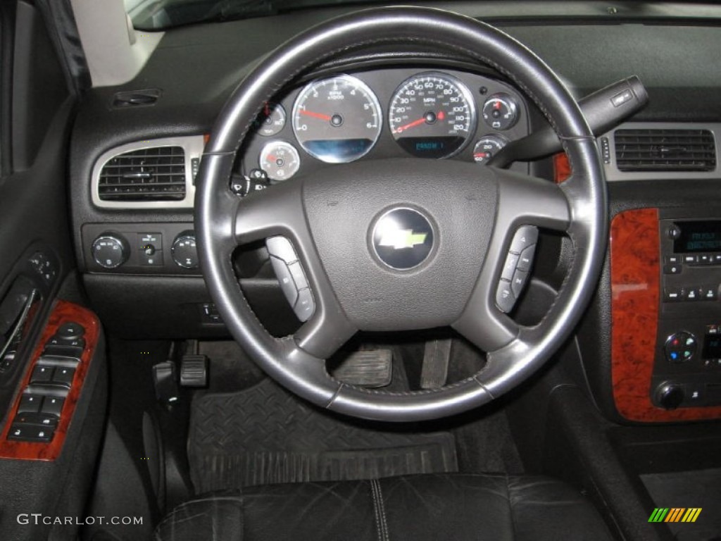 2011 Chevrolet Silverado 2500HD LTZ Crew Cab 4x4 Ebony Steering Wheel Photo #88034570