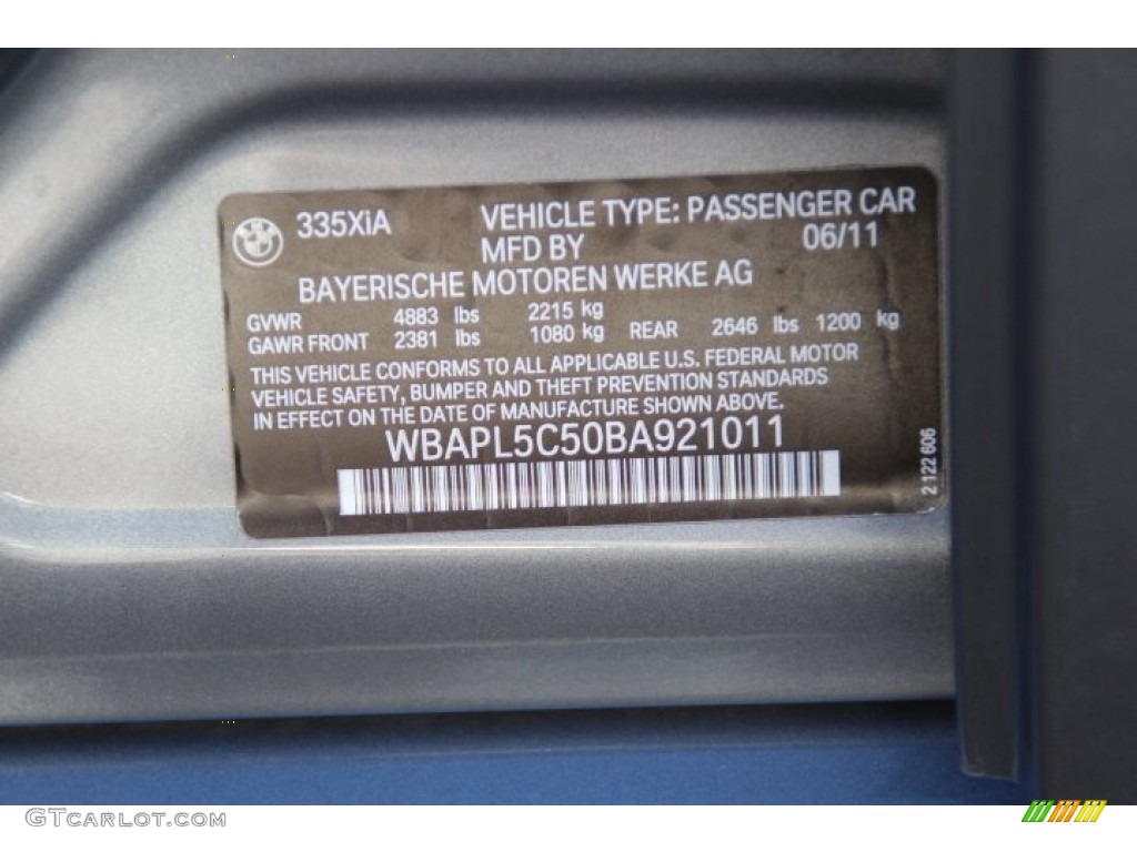 2011 3 Series 335i xDrive Sedan - Space Gray Metallic / Gray Dakota Leather photo #33