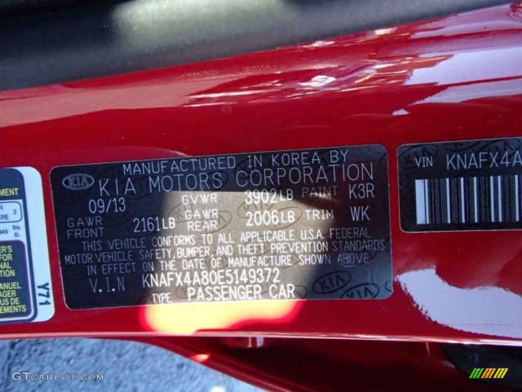 2014 Forte Color Code K3R for Crimson Red Photo #88036127