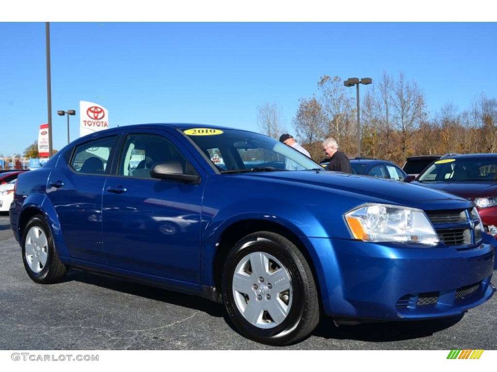 2010 Avenger SXT - Deep Water Blue Pearl / Dark Khaki/Light Graystone photo #1