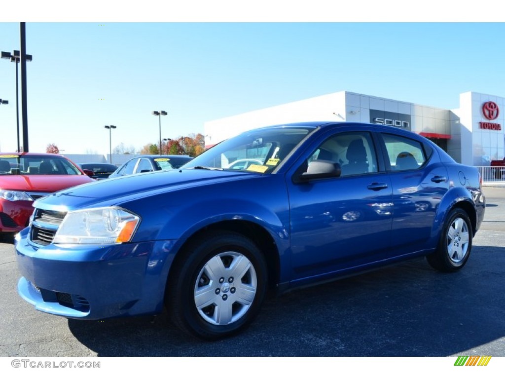2010 Avenger SXT - Deep Water Blue Pearl / Dark Khaki/Light Graystone photo #6