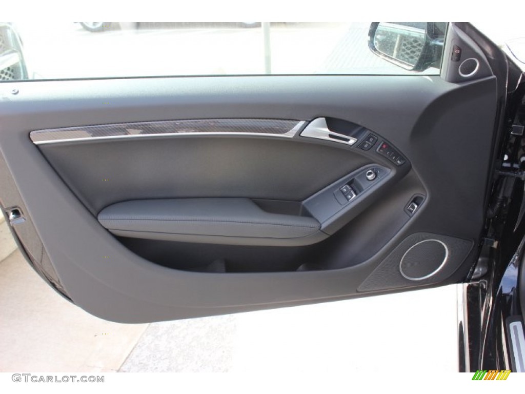 2014 Audi RS 5 Coupe quattro Black Perforated Milano Leather Door Panel Photo #88037213