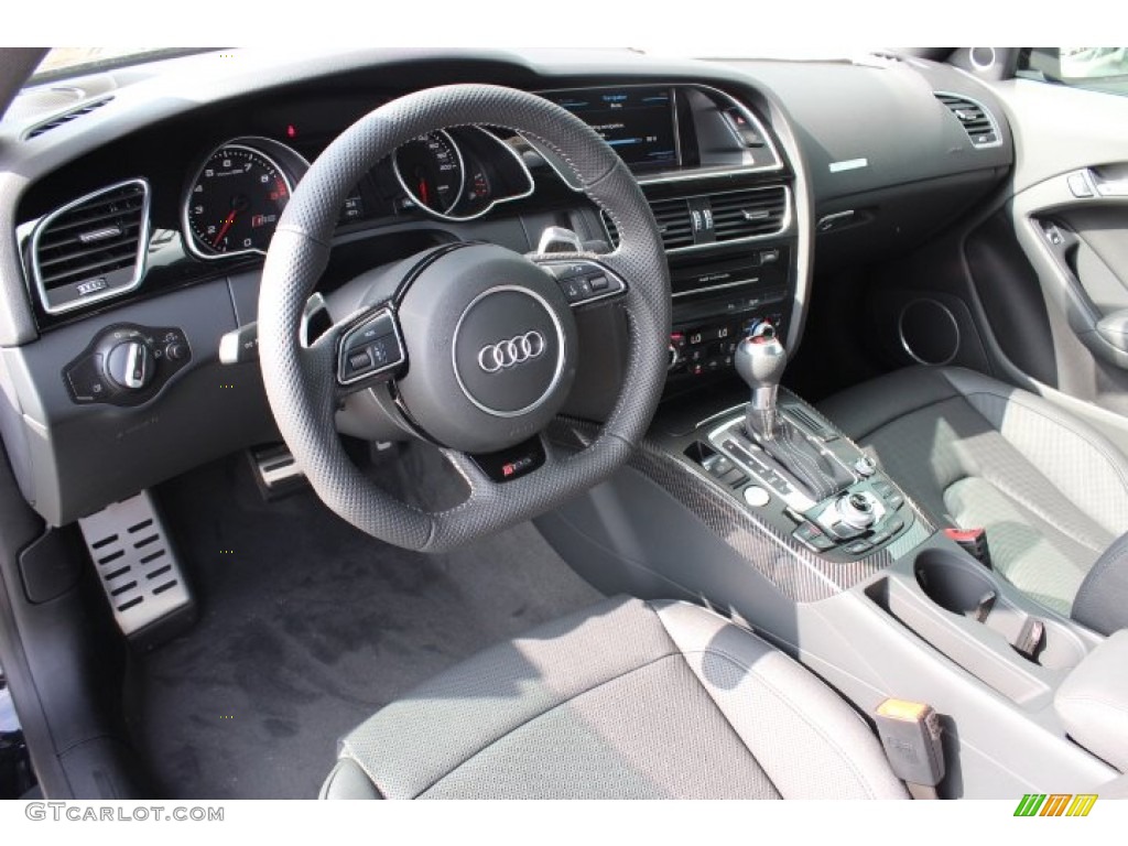 Black Perforated Milano Leather Interior 2014 Audi RS 5 Coupe quattro Photo #88037261