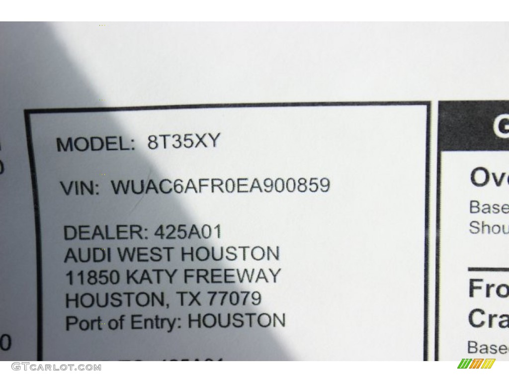 2014 Audi RS 5 Coupe quattro Window Sticker Photo #88037639