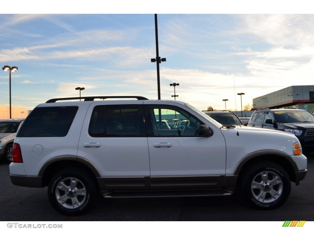 2003 Explorer Eddie Bauer 4x4 - Oxford White / Medium Parchment Beige photo #2