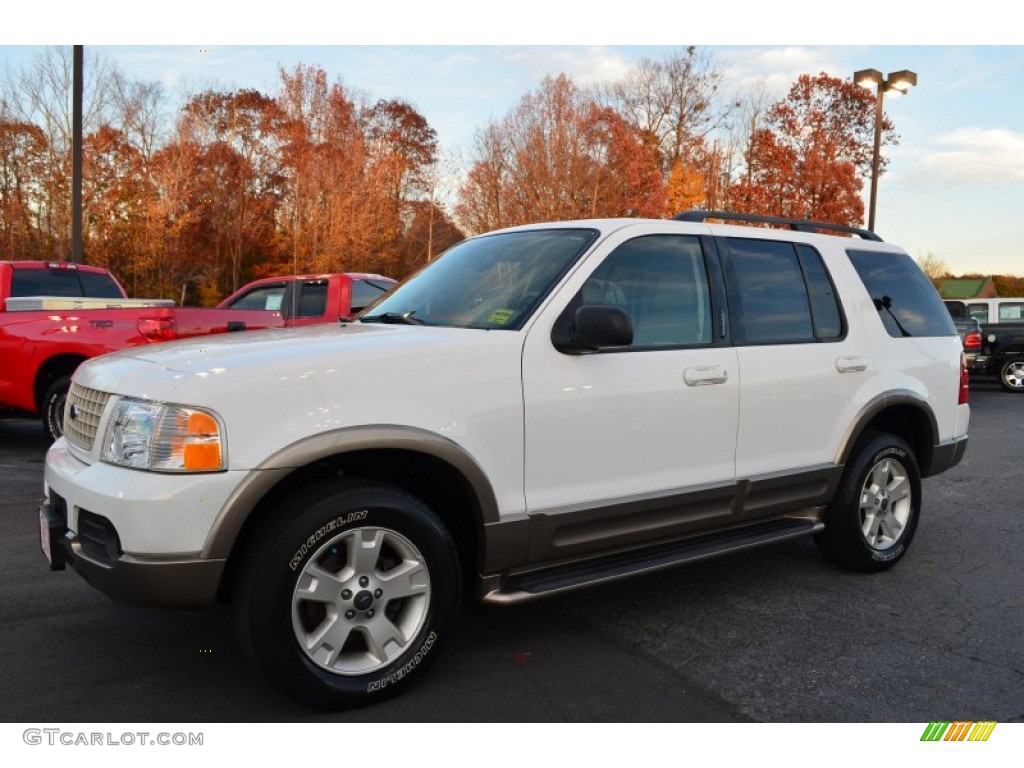 2003 Explorer Eddie Bauer 4x4 - Oxford White / Medium Parchment Beige photo #6