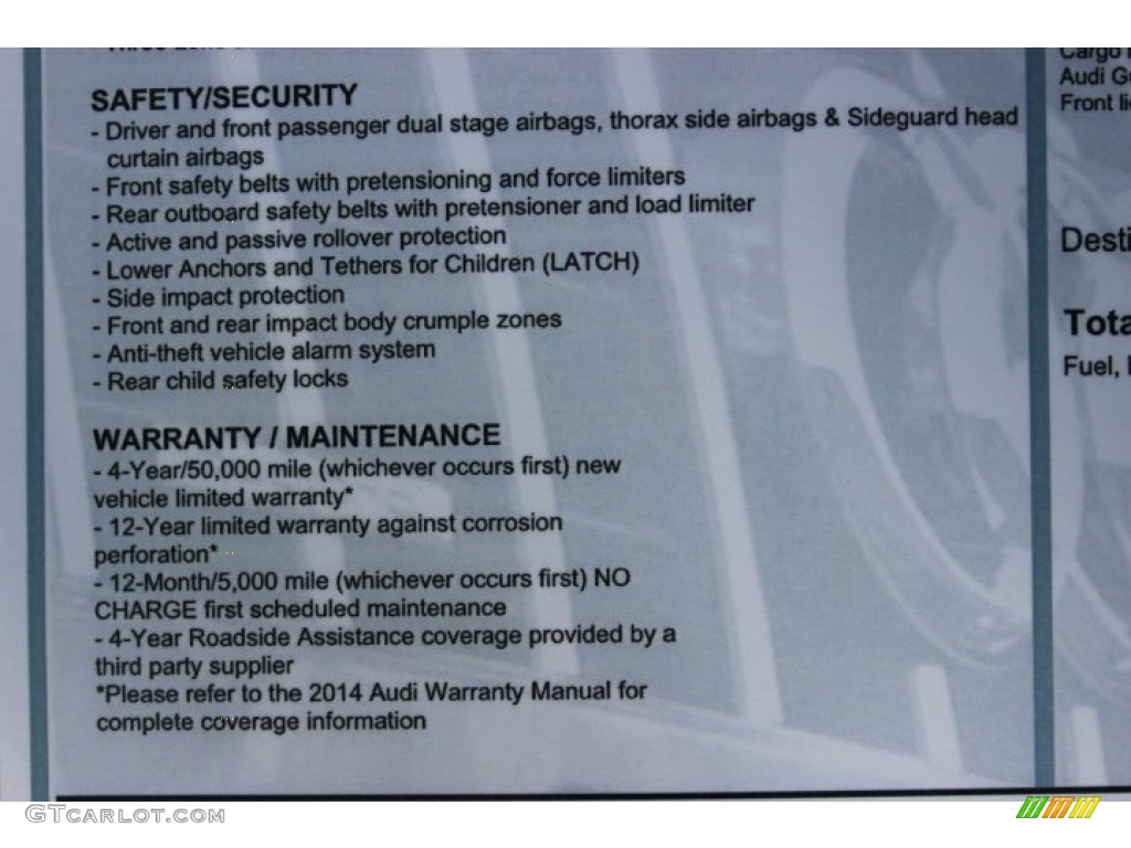 2014 Audi Q5 3.0 TFSI quattro Window Sticker Photo #88038439