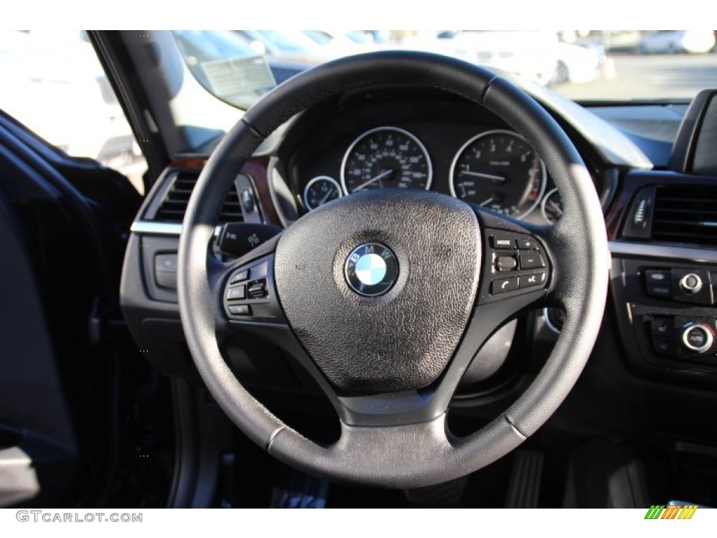 2013 BMW 3 Series 328i xDrive Sedan Black Steering Wheel Photo #88040052