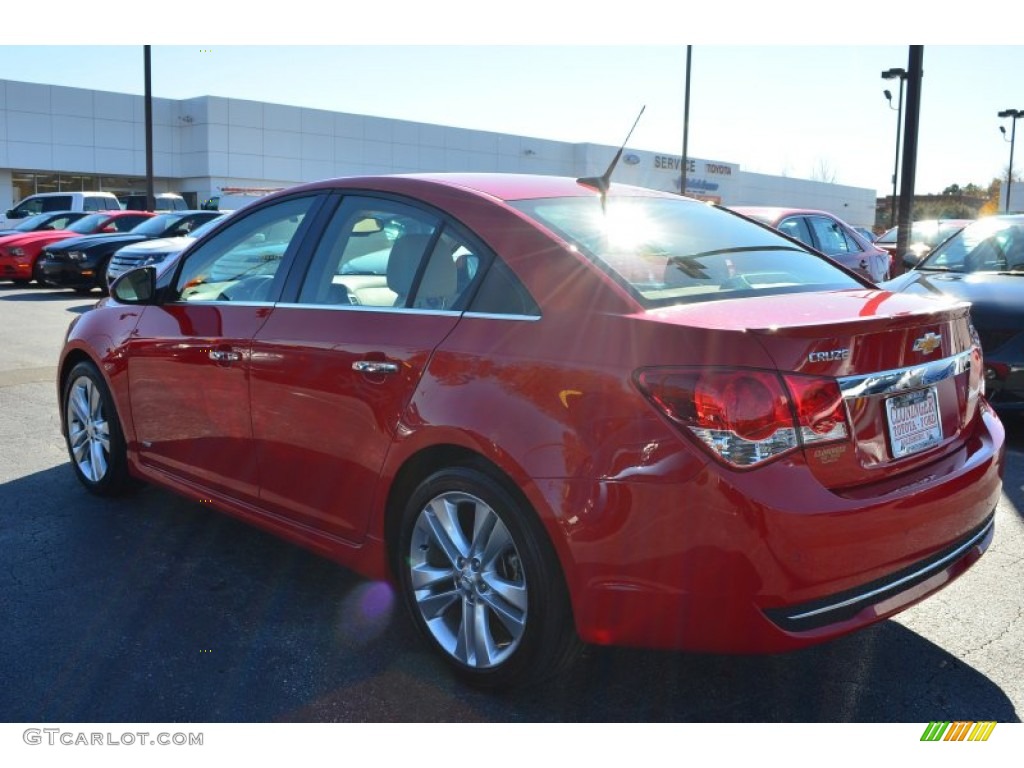 2012 Cruze LTZ/RS - Victory Red / Cocoa/Light Neutral photo #40