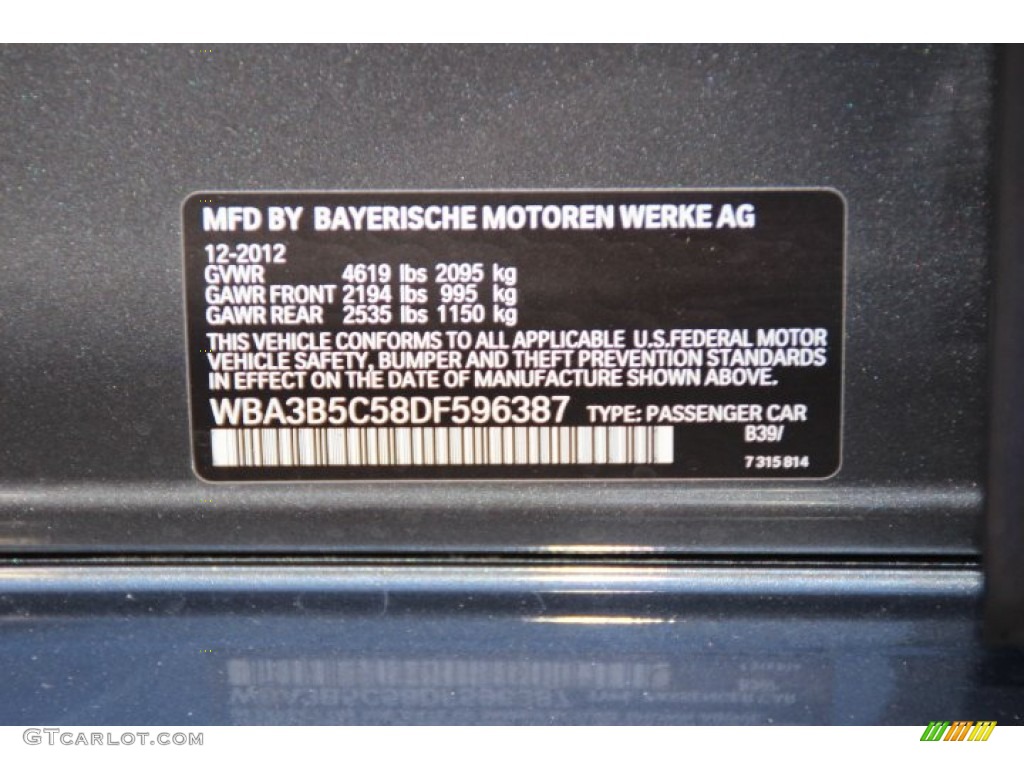 2013 3 Series Color Code B39 for Mineral Grey Metallic Photo #88041044