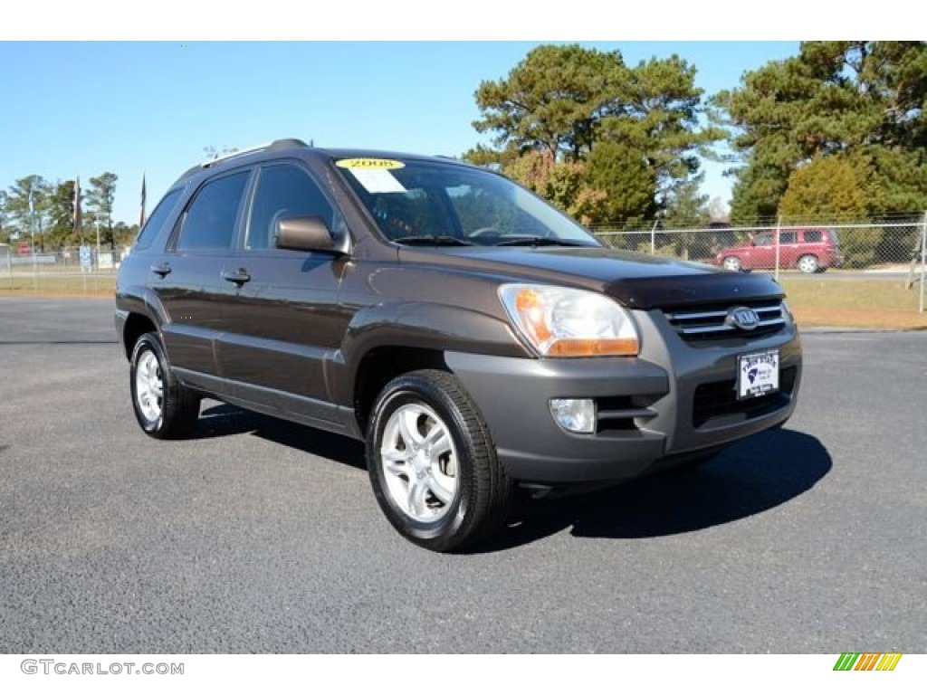 2008 Sportage EX V6 4x4 - Smokey Brown Metallic / Beige photo #3