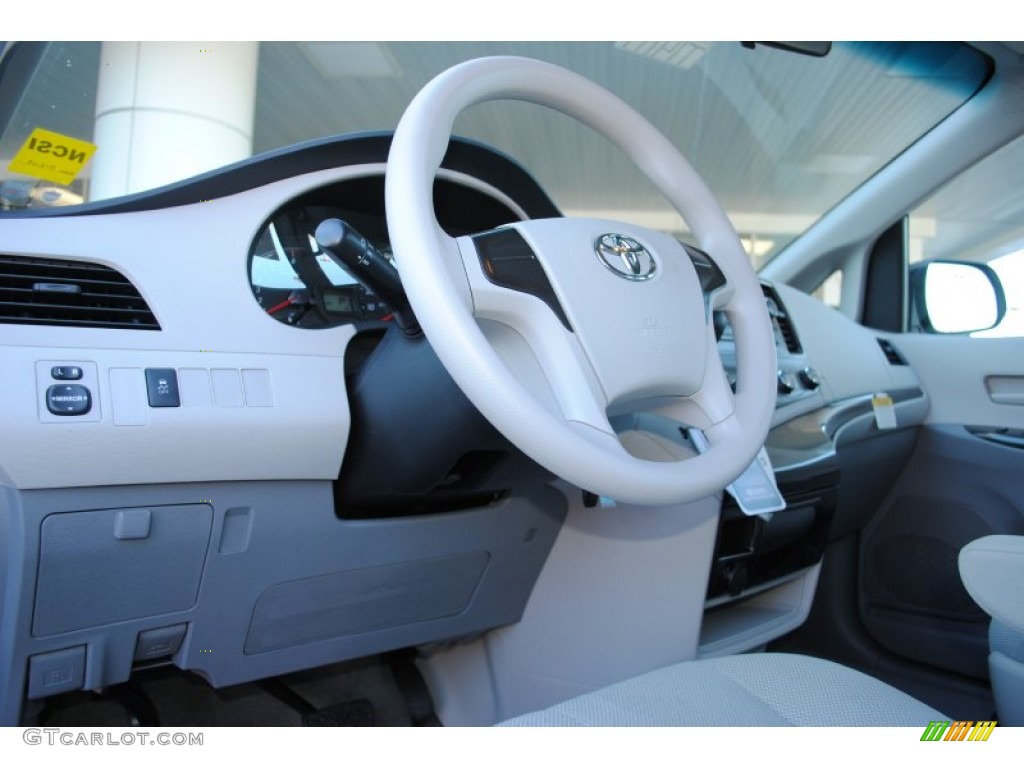 2014 Toyota Sienna L Light Gray Steering Wheel Photo #88043255