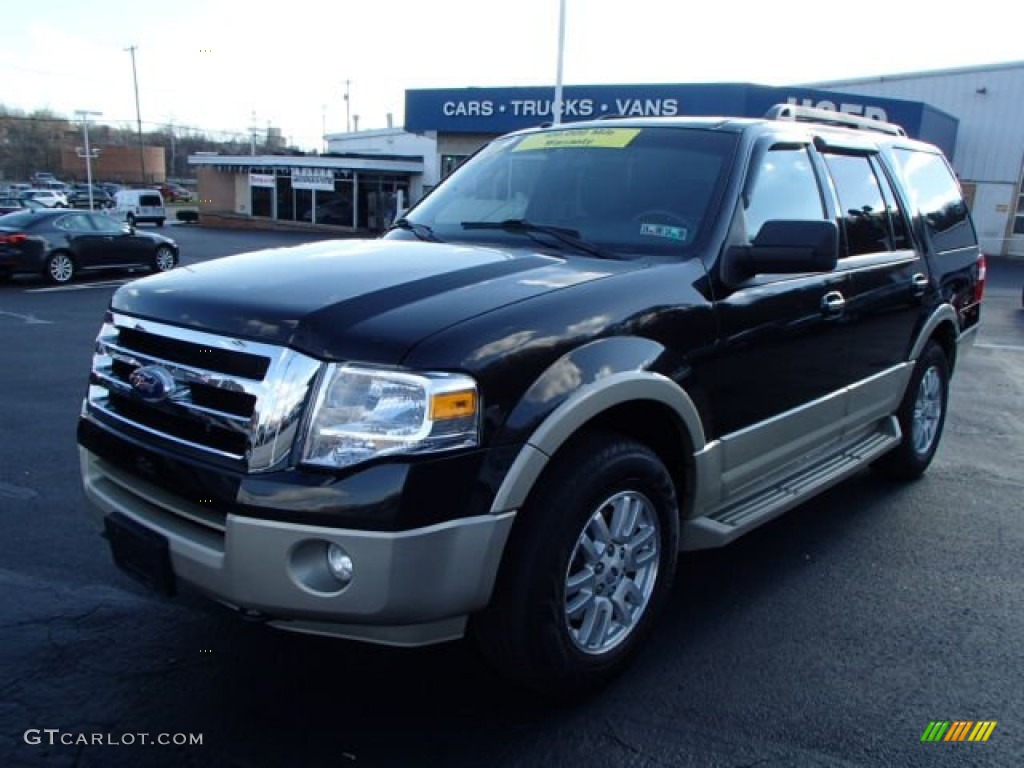 2010 Expedition Eddie Bauer 4x4 - Tuxedo Black / Charcoal Black/Camel photo #4