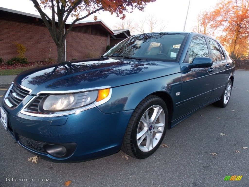 2008 9-5 2.3T Sedan - Fusion Blue Metallic / Parchment photo #1