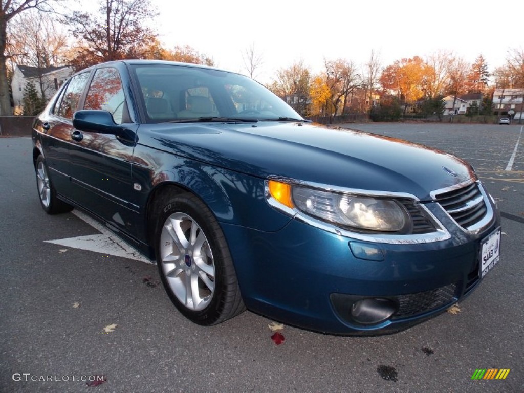 2008 9-5 2.3T Sedan - Fusion Blue Metallic / Parchment photo #7