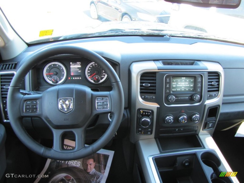 2014 1500 Big Horn Quad Cab 4x4 - Black / Black/Diesel Gray photo #9