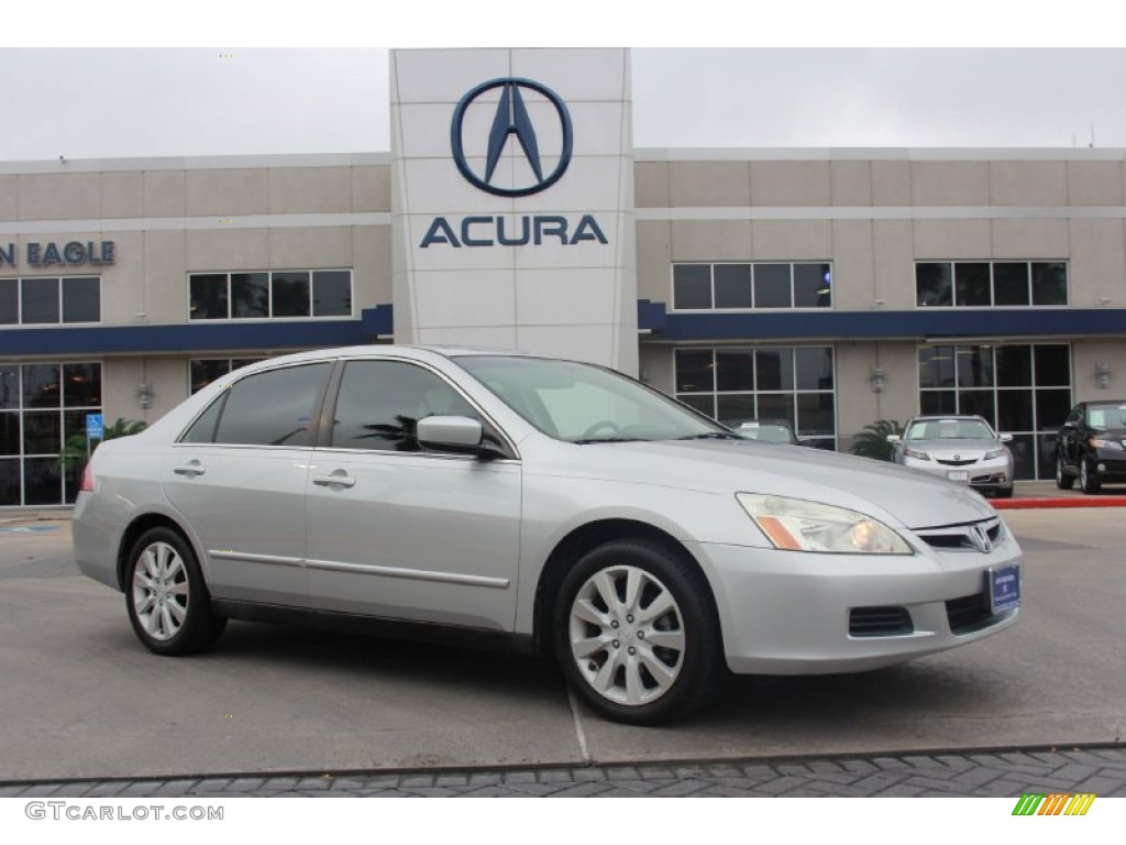 2006 Accord LX V6 Sedan - Alabaster Silver Metallic / Gray photo #1