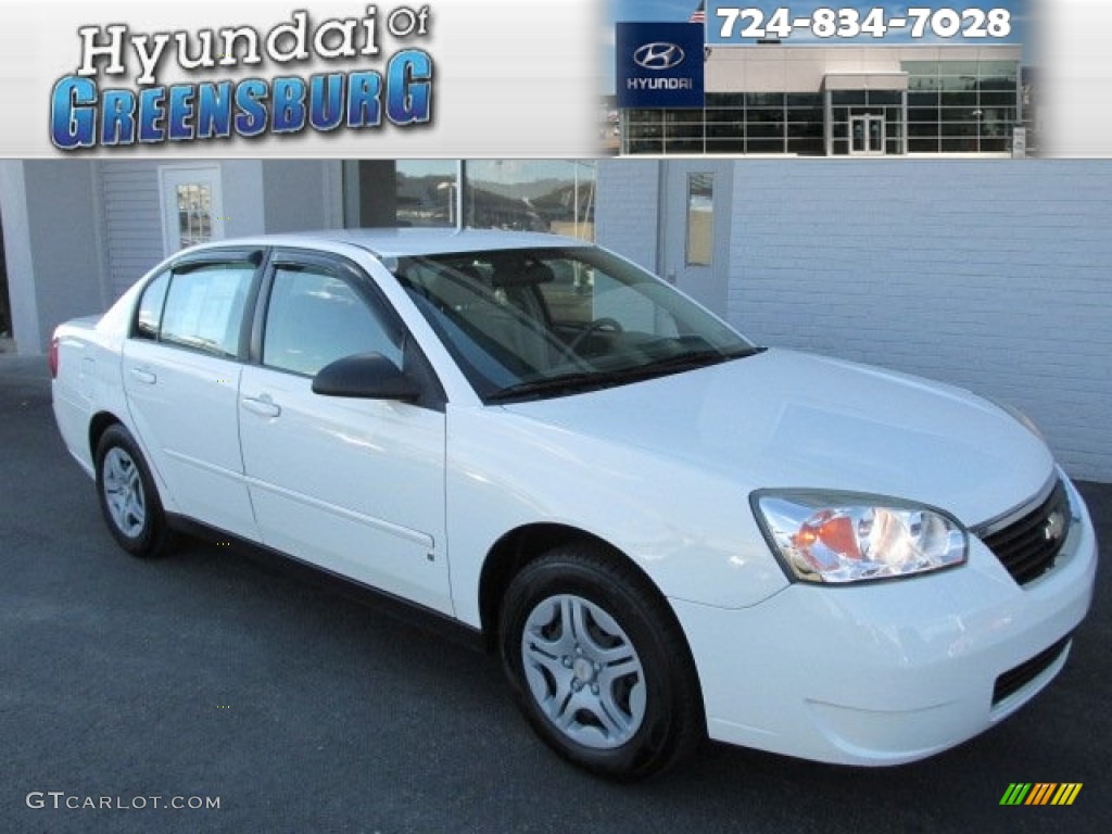 2006 Malibu LS Sedan - White / Titanium Gray photo #1