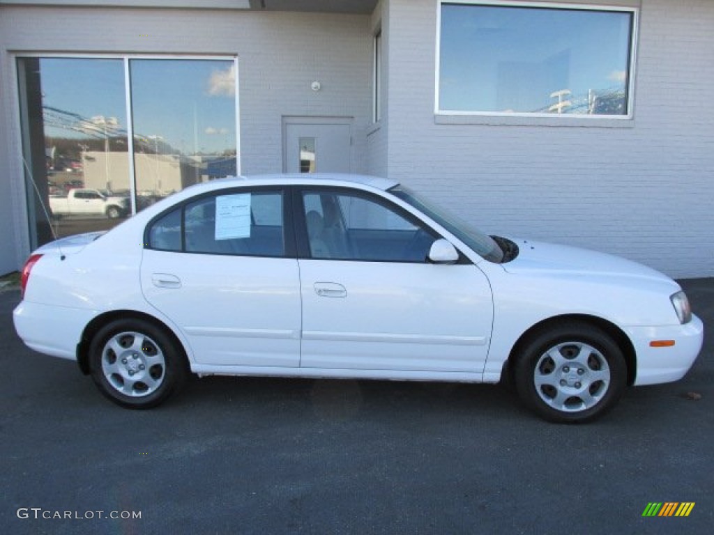 2002 Elantra GLS Sedan - Nordic White / Beige photo #2