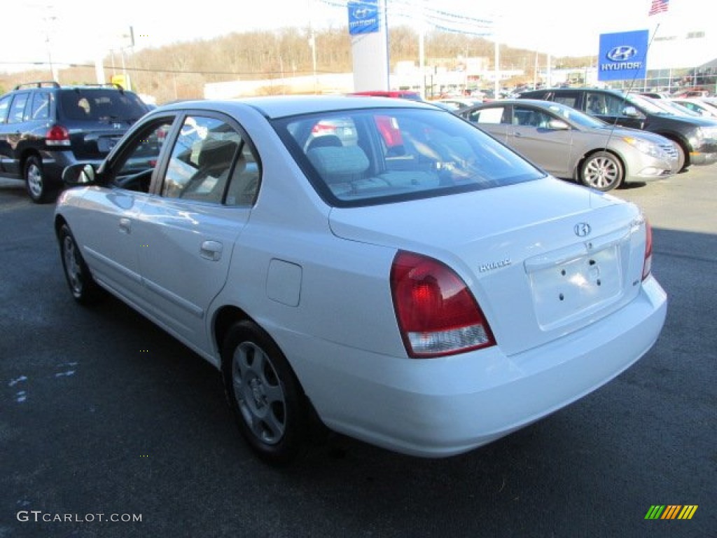 2002 Elantra GLS Sedan - Nordic White / Beige photo #6