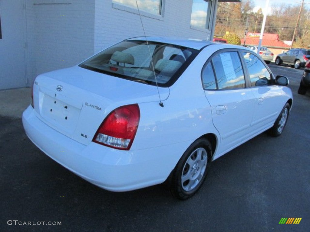 2002 Elantra GLS Sedan - Nordic White / Beige photo #8