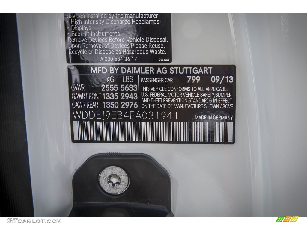 2014 CL Color Code 799 for Diamond White Metallic Photo #88061877