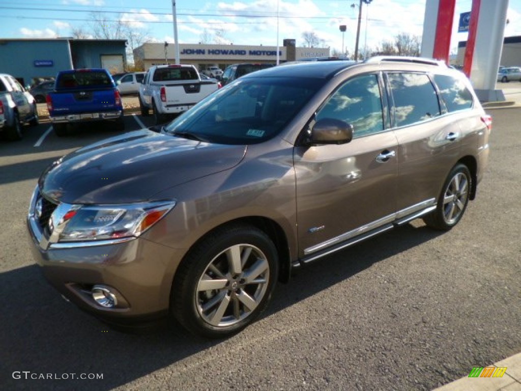 Mocha Stone 2014 Nissan Pathfinder Hybrid Platinum AWD Exterior Photo #88062042