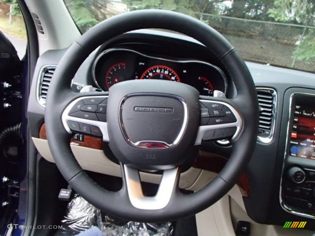 2014 Dodge Durango Limited AWD Black/Light Frost Beige Steering Wheel Photo #88064697