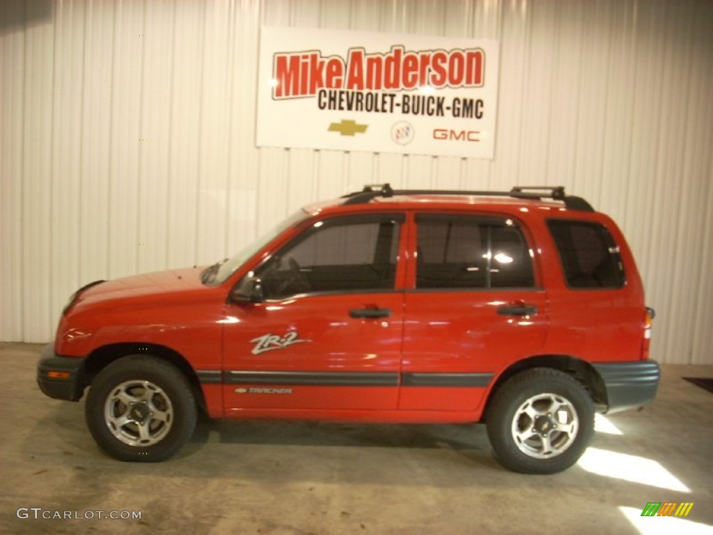 2000 Tracker 4WD Hard Top - Wildfire Red / Medium Gray photo #2