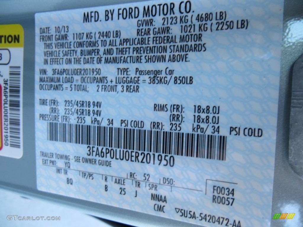 2014 Ford Fusion Hybrid SE Parts Photos