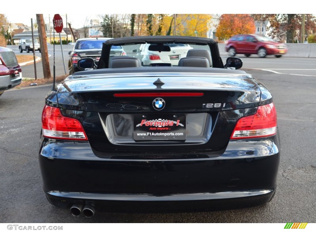 2011 1 Series 128i Convertible - Black Sapphire Metallic / Black photo #6