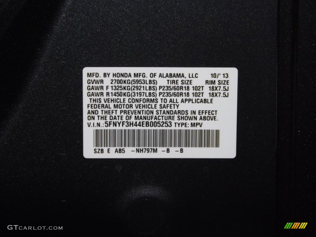 2014 Pilot EX - Modern Steel Metallic / Gray photo #32