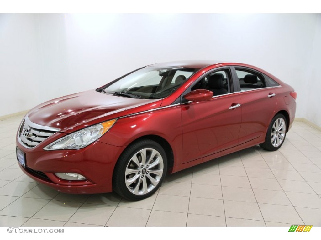 2011 Sonata SE 2.0T - Venetian Red / Black photo #3
