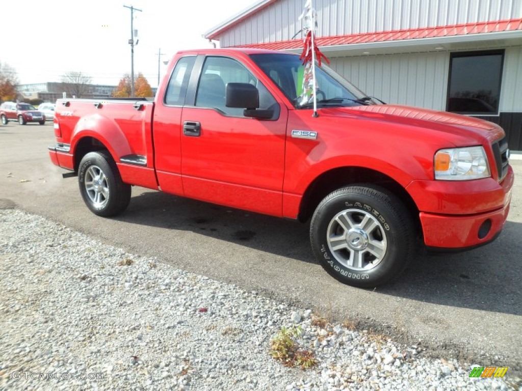 2006 F150 STX Regular Cab - Bright Red / Medium Flint photo #7