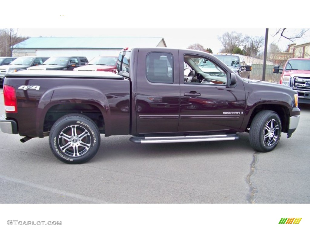 2008 Sierra 1500 SLE Extended Cab 4x4 - Dark Crimson Metallic / Light Cashmere photo #4