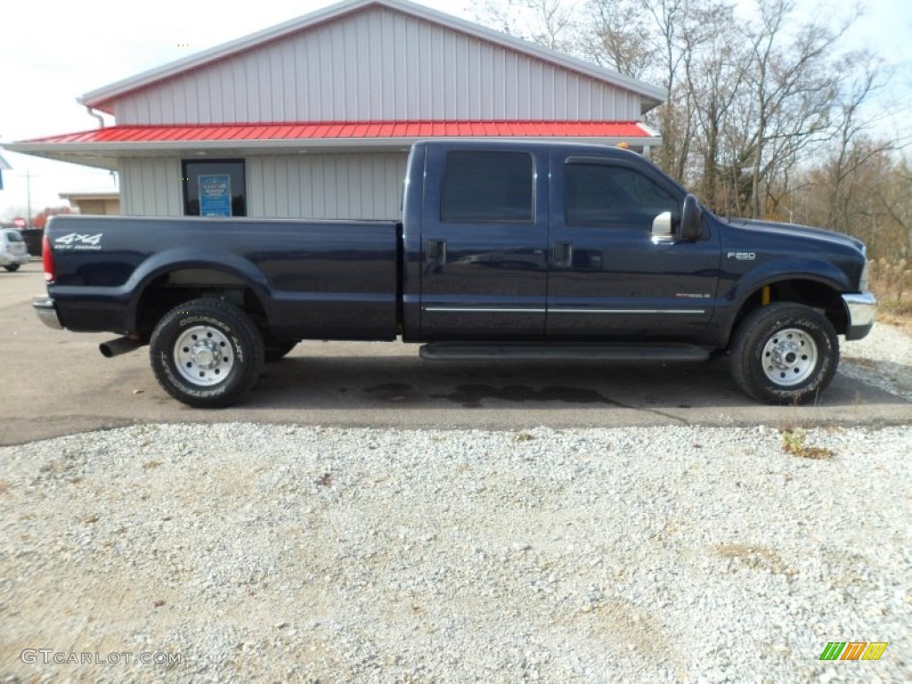 2000 F250 Super Duty XLT Crew Cab 4x4 - Deep Wedgewood Blue Metallic / Dark Denim Blue photo #2