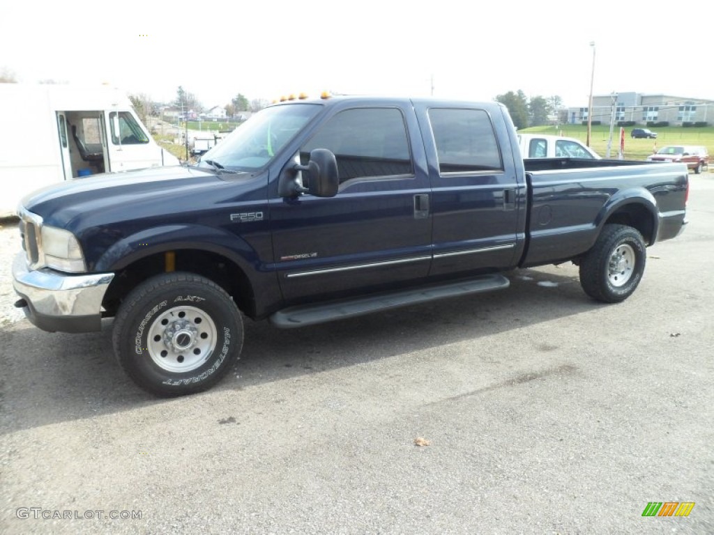 2000 F250 Super Duty XLT Crew Cab 4x4 - Deep Wedgewood Blue Metallic / Dark Denim Blue photo #8