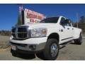 2007 Bright White Dodge Ram 3500 SLT Quad Cab 4x4 Dually  photo #1