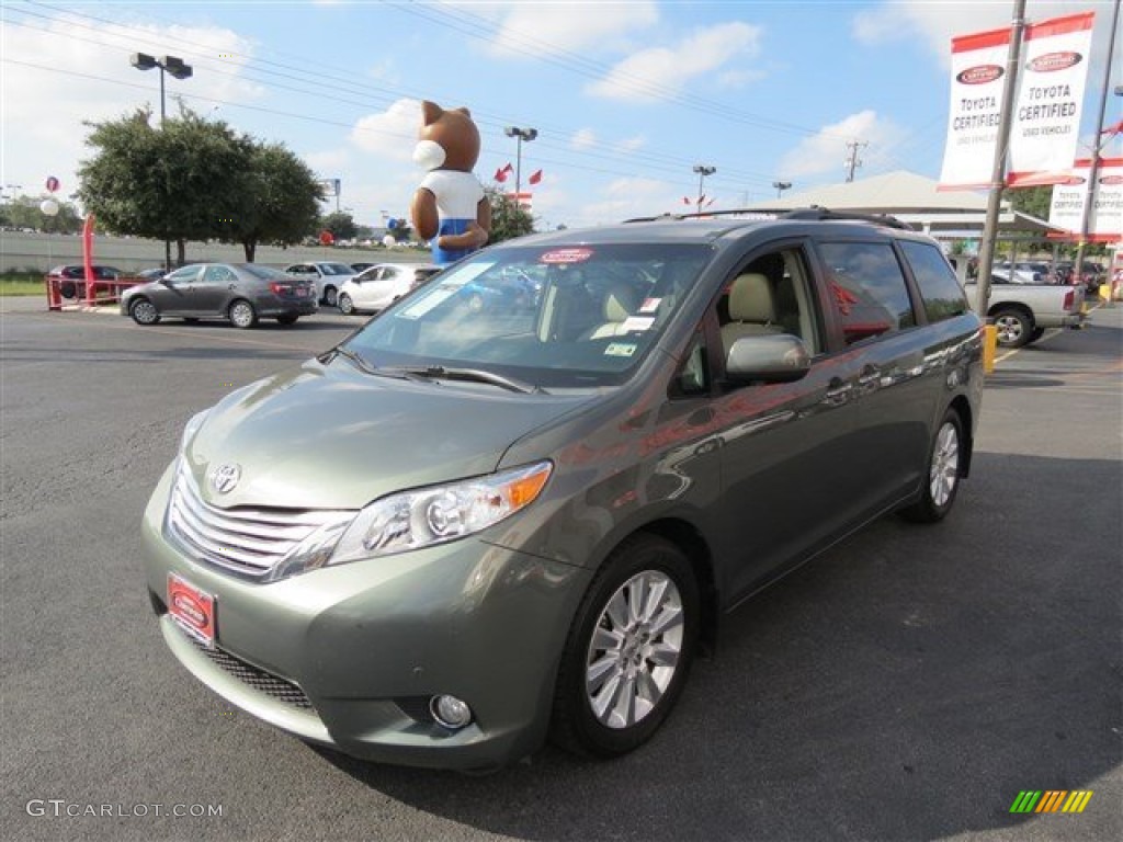2011 Sienna Limited - Cypress Green Pearl / Light Gray photo #3