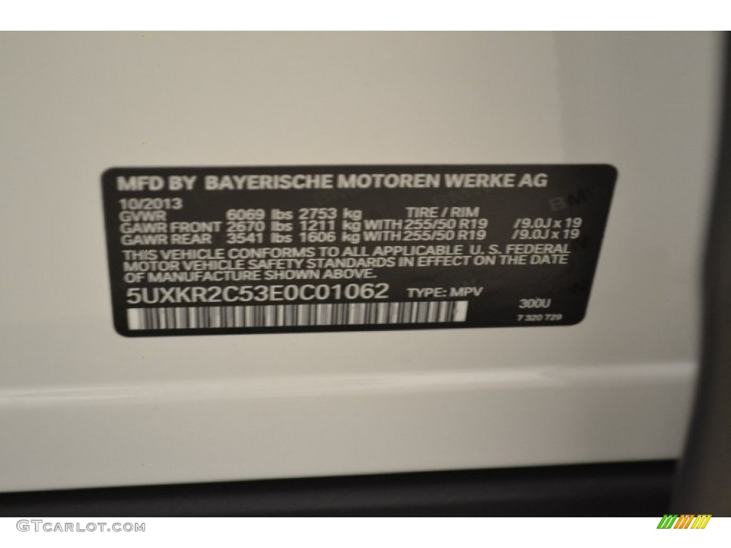 2014 X5 Color Code 300 for Alpine White Photo #88090035