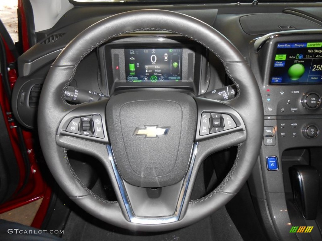 2014 Chevrolet Volt Standard Volt Model Jet Black/Dark Accents Steering Wheel Photo #88094556