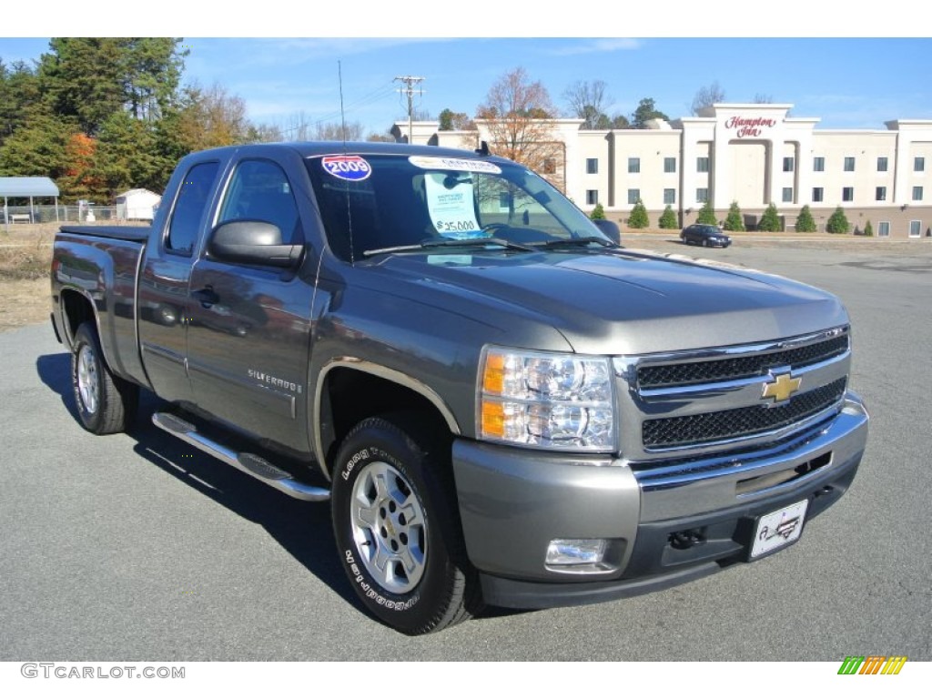 2009 Silverado 1500 LT Extended Cab 4x4 - Graystone Metallic / Ebony photo #1