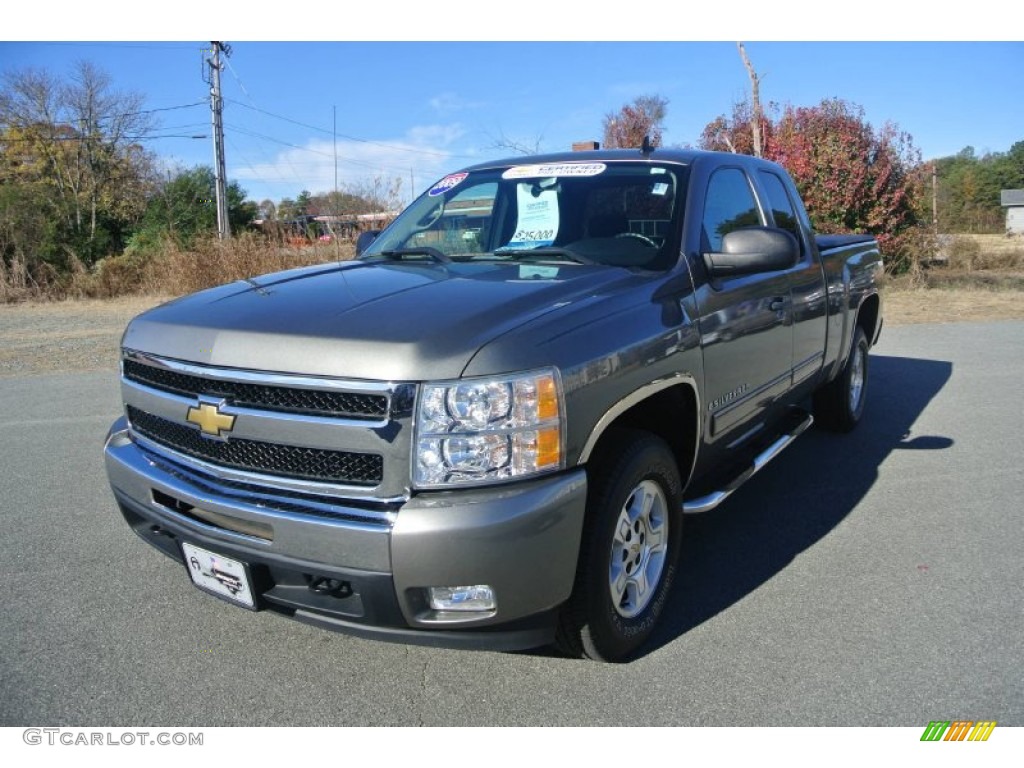 2009 Silverado 1500 LT Extended Cab 4x4 - Graystone Metallic / Ebony photo #2