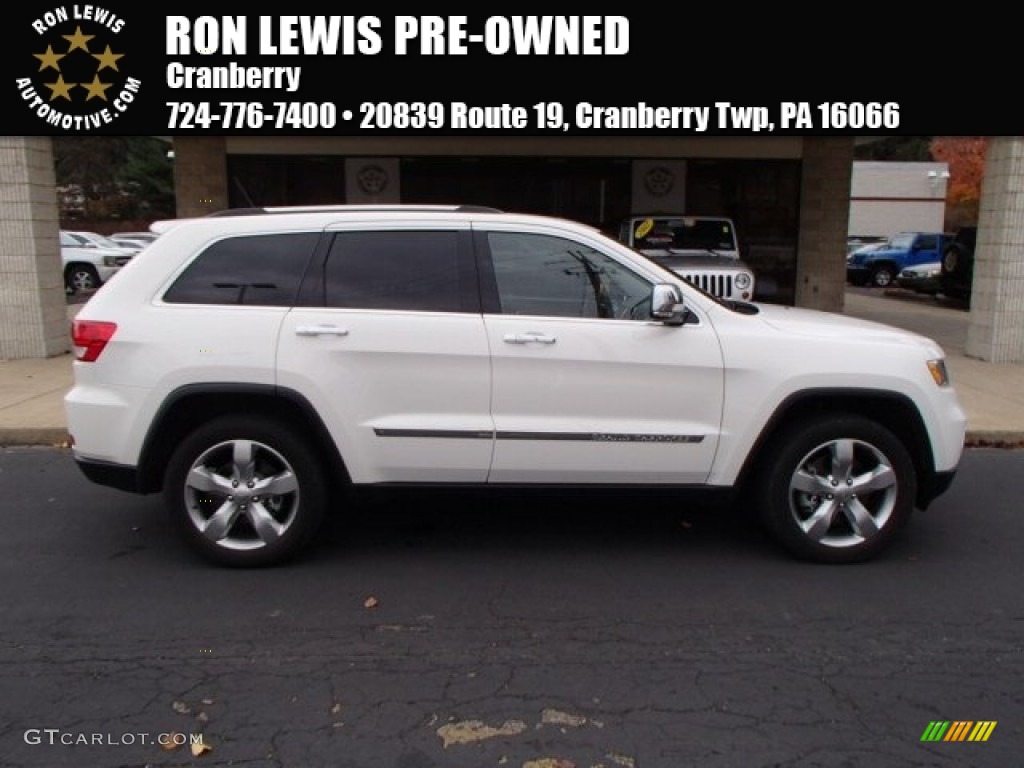 2012 Grand Cherokee Overland 4x4 - Stone White / New Saddle/Black photo #1